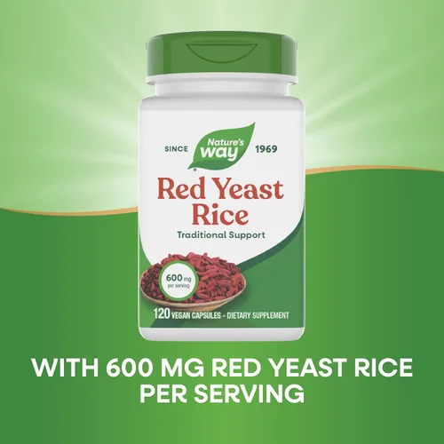 Vista 4 de Nature's Way Arroz de levadura roja, soporte tradicional*, 120 cápsulas veganas
