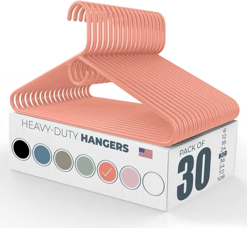 Vista 84 de Neaties Perchas de ropa resistentes paquete de 20 (24 unidades), fabricadas en los Estados Unidos, perchas de plástico de capacidad de 8 libras