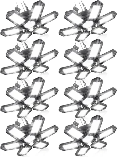 Vista 11 de SEOBIOG Luz de garaje enchufable, 200 W, 20000 lúmenes, luz de tienda enlazable con interruptor de encendido/apagado, luces LED colgantes de 6500 K