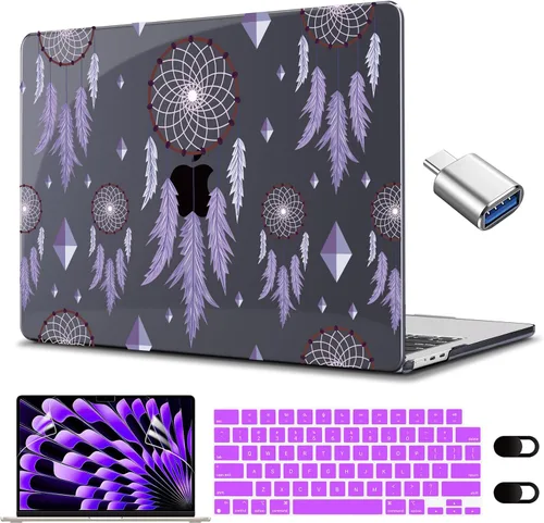 Vista 22 de CISSOOK Compatible con MacBook Air de 15 pulgadas, estuche 2025 2024 2023 Modelo de lanzamiento A3114 A2941, estuche rígido de plástico con funda