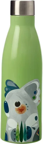 Vista 11 de Maxwell and Williams Pete Cromer - Botella de agua aislada con diseño de Kingfisher Azure, acero inoxidable sin BPA, verde azulado, 16.9 fl oz