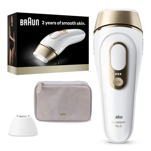 Braun IPL, Seda·Expert Pro 5, Depilación IPL para Mujeres y Hombres, Reducción permanente del vello láser en casa, 2 cabezas, bolsa, IPL5137