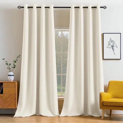 Vista 62 de MIULEE Cortinas para oscurecer la habitación, con aislamiento térmico y bloqueo de luz, juego de 2 paneles de cortina opaca para ventana, parte