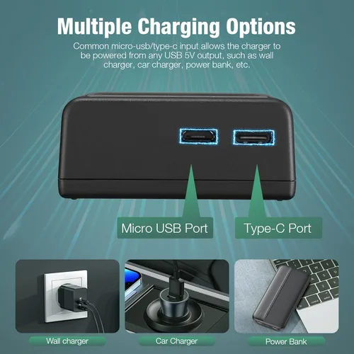 Vista 5 de FirstPower Batería LP-E6NH y cargador USB dual para cámaras Canon EOS R R5 R6 R7, 5D Mark II/III/IV, 5DS, 5DS R, 6D, 6D Mark II, 7D, 7D Mark II, 60D