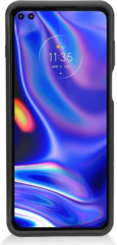Vista 4 de Para Motorola One 5G, Moto One 5G UW /XT2075 - Funda de teléfono resistente a prueba de golpes de estilo cepillado - CS3 rosa intenso CS3 Negro/Rosa