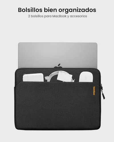 Vista 3 de tomtoc Funda delgada de ajuste personalizado para MacBook Neo A18 Pro A3404 de 13 pulgadas, resistente al agua, con bolsillo para accesorios Funda