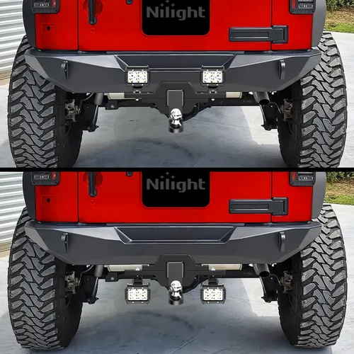 Vista 7 de Nilight Soporte de montaje receptor de enganche de remolque de 1-1/4 pulgadas para camión, remolque, RV, SUV, ajuste de luces LED duales, luz
