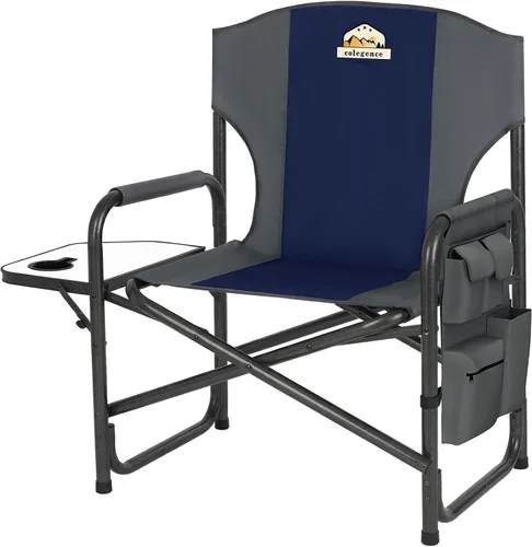 Vista 18 de Colegence Silla de campamento de directores de gran tamaño, soporta 600 libras, sillas plegables resistentes para exteriores con bolsillo lateral