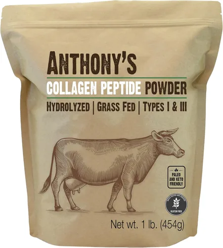 Anthony's Colágeno péptido en polvo, 1 libra, puro hidrolizado, libre de gluten, Keto y Paleo amistoso, hierba alimentada, sin sabor, sin OMG.