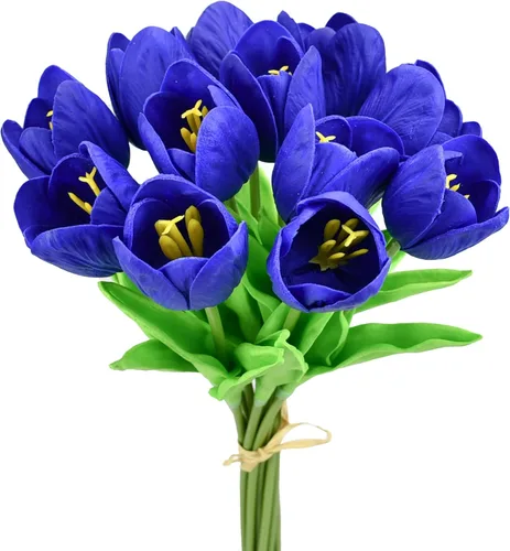 Vista 11 de Mandy's - 20 flores blancas artificiales de seda de tulipán artificial de 13.5 pulgadas para Año Nuevo, primavera, Día de la Madre, Pascua, Día