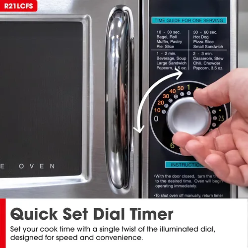 Vista 5 de Horno de microondas de alta resistencia con temporizador de dial, 1000 vatios, 120 voltios, talla única