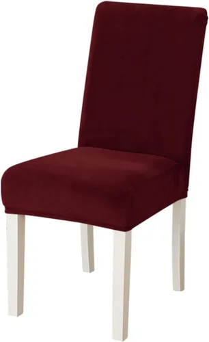 Vista 10 de Juego de 2 fundas de terciopelo para sillas de comedor, 4, 6, 8, elásticas, gruesas, fundas protectoras suaves para sillas Parson, fundas Beige