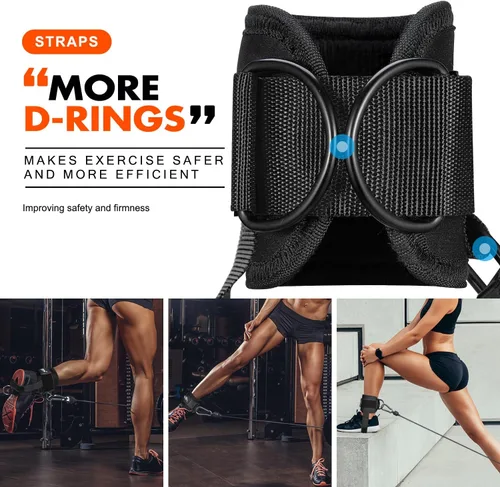 Vista 3 de Brazalete de tobillo para máquina de cable, brazaletes acolchados para patadas de máquina de cable, ejercicios de glúteos, extensiones de piernas
