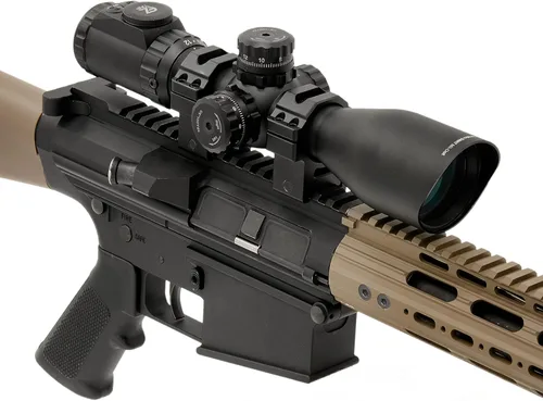 Vista 2 de UTG 3-12 x 44 de 30 mm, de obturador compacto, AO, Mil-Dot, de 36 colores, con anillos