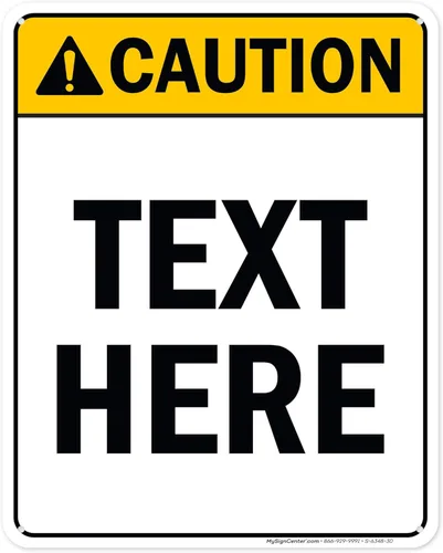 Vista 51 de Letrero de precaución personalizado, letrero ANSI, compatible con Osha, 7 x 10 pulgadas, libre de óxido, aluminio 040, resistente a la decoloración