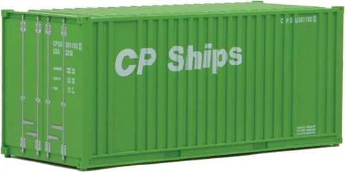 Vista 5 de Walthers SceneMaster Contenedor corrugado de 20' con panel plano-CAST (azul, blanco) 949-8009 Modelo de ferrocarril a escala HO - Modelo de carga