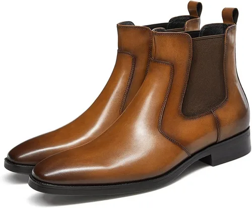 Vista 2 de Botas de vestir para hombre, botas Chelsea de cuero para hombre