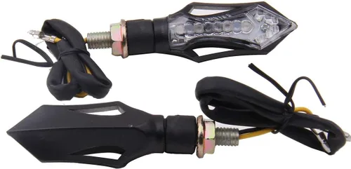 Vista 2 de Black Clear Lens Turn Signals LED Lights Blinkers Indicators Compatible for 2017 Kawasaki Ninja H2R