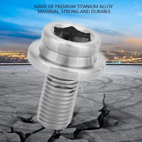 Vista 8 de Perno de manivela de carretera de montaña M8* 0.591 in, cabeza hexagonal, material de aleación, pernos de manivela de bicicleta