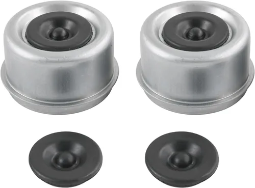 2 tapones antipolvo de 2.44 pulgadas con 2 tapones de goma adicionales, cojinete de rueda de eje de remolque y tapas antipolvo para la mayoría de