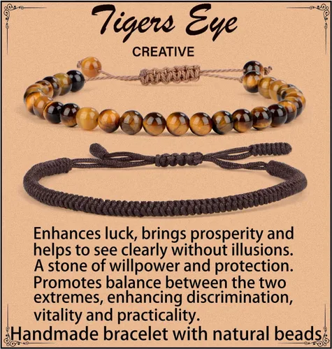 Vista 217 de LPBeads Pulsera de piedra natural hecha a mano de tamaño ajustable