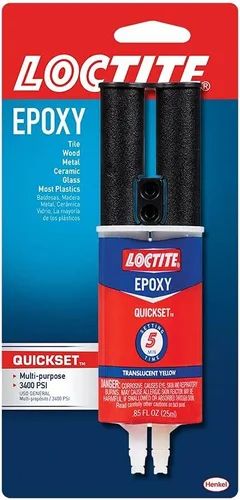 Epoxi de secado rápido de Loctite, 0.85 onzas líquidas, con jeringa (1395391), Amarillo, 1395391