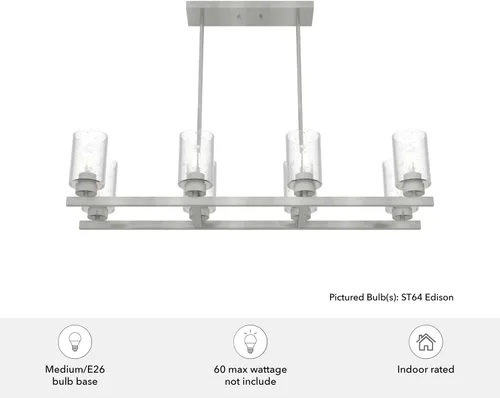 Vista 5 de Hunter Fan Company 19159 Hartland - Lámpara de araña lineal, níquel cepillado