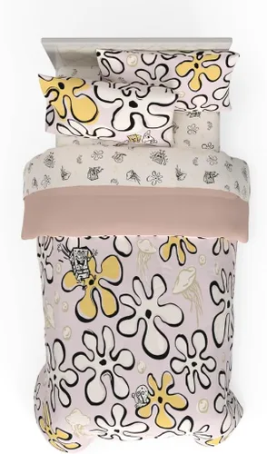 Vista 101 de Franco - Juego de ropa de cama coleccionable Nintendo Donkey Kong, 7 piezas, edredón reversible supersuave y juego de sábanas con funda