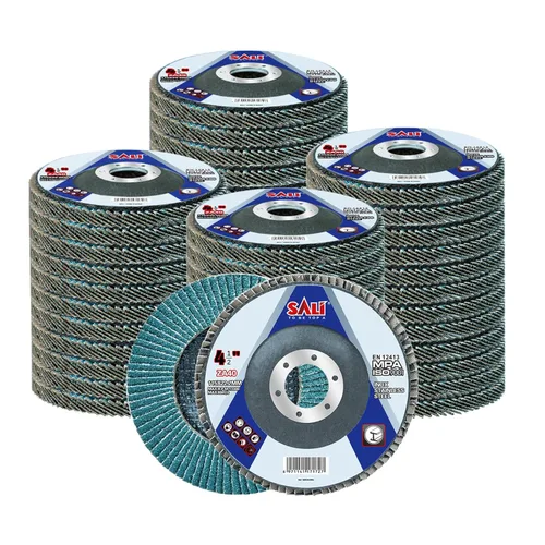 Vista 17 de Sali Paquete de 10 Discos de Láminas de Circonia Grano 40 de 4.5" x 7/8 Pulgadas Disco de Lijado Tipo Bisel #29 Grado Premium e Industrial Rueda