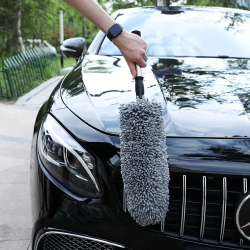 Vista 2 de upra Kit de plumero de automóvil, el mejor plumero multiusos de microfibra, herramientas de limpieza interior y exterior, cepillo de detalles