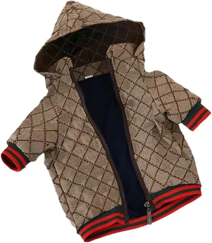 Sudadera con capucha para perro de invierno, ropa de lujo para perro, ropa clásica para mascotas, abrigo de bulldog francés, ropa de cachorro
