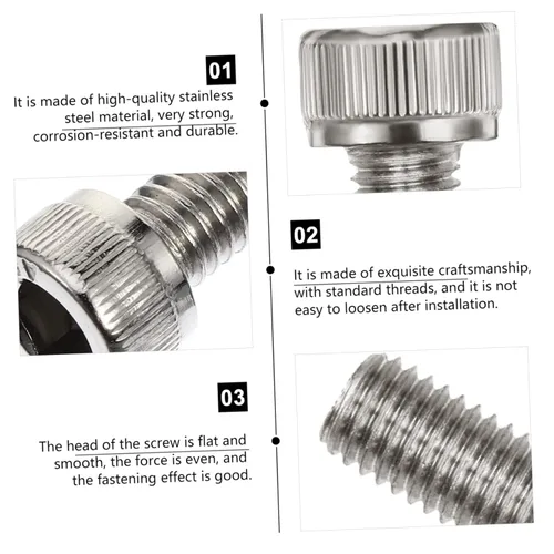Vista 7 de Mobestech 50 piezas Tornillos hexagonales Pernos de acero inoxidable Pernos de fontanero Tuerca de tuerca de bloqueo hexagonal inoxidable Tornillos