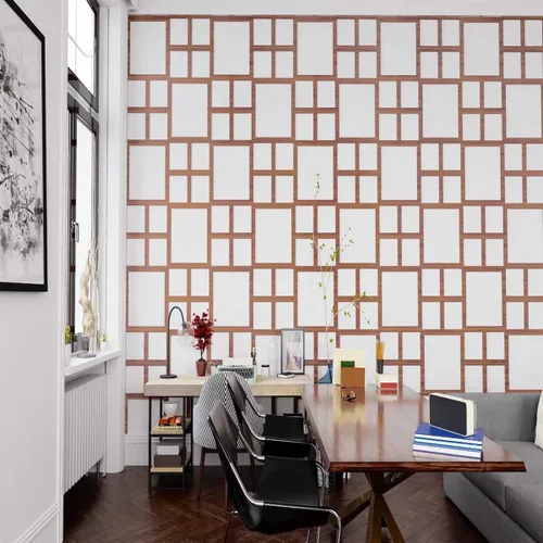 Vista 13 de 7 3/8"W X 7 3/8"H Extra Pequeña Otis Decorativos Paneles De Pared De Madera De Calado, Hickory