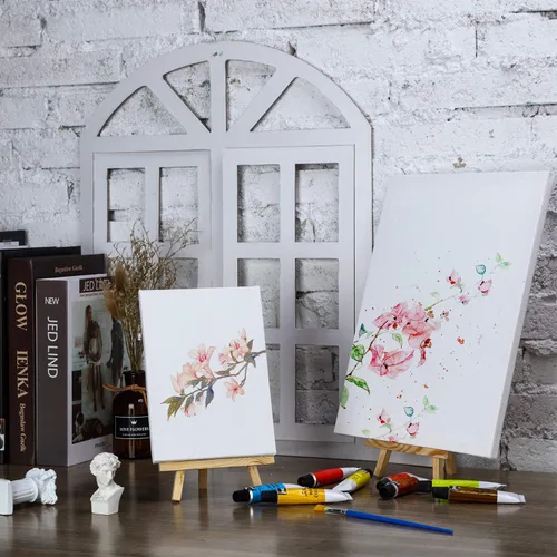 Vista 5 de Paquete de 24 mini caballetes de exhibición de madera (8 pulgadas)