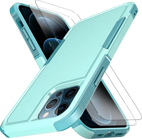 Vista 21 de YmhxcY Funda para iPhone 12 y iPhone 12 Pro, a prueba de golpes, a prueba de caídas, a prueba de polvo, a prueba de caídas, 3 capas, duradera, funda