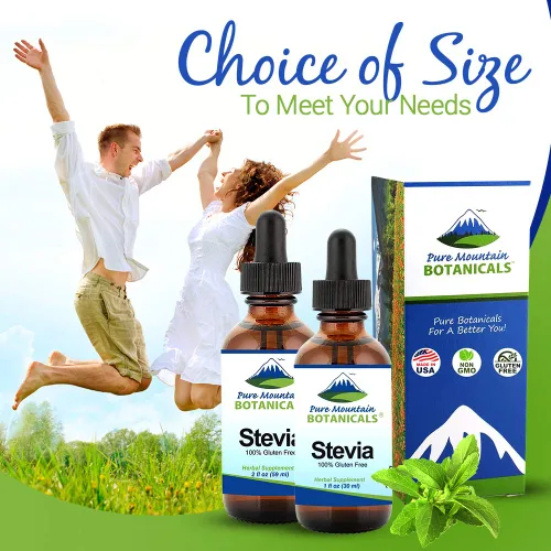 Vista 8 de Pure Mountain Botanicals Gotas de Stevia líquidas, edulcorante natural, concentrado sin azúcar, sustituto apto para diabéticos, ideal para dieta