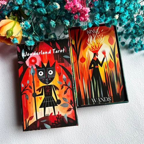 Vista 3 de Baraja de Tarot Tzxamsez Wonderland, Cartas de Tarot para Principiantes, Cartas de Adivinación