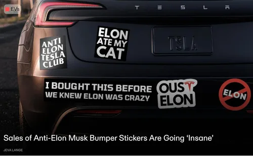 Vista 2 de Adhesivo para parachoques de Tesla, I Bought This Before We Knew Elon Was Crazy! Original Viral Sticker para Tesla Owner Regret - Accesorios