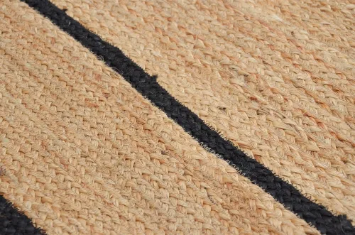 Vista 4 de Alfombra bohemia de yute con patrón festoneado (2 x 3 pies, negro)
