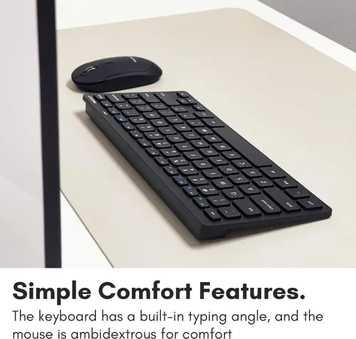 Vista 6 de Macally Pequeño teclado inalámbrico y mouse combinados, un dúo esencial de espacio de trabajo, mouse de teclado inalámbrico 2.4G para PC, mini