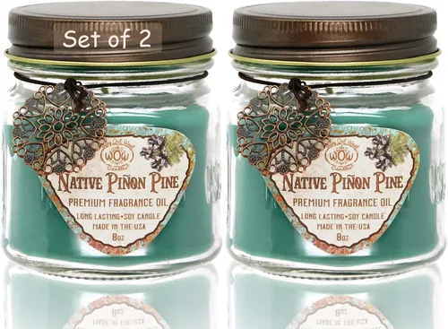 Vista 5 de Jarros de velas aromáticas para regalo, juego de 2, con cera natural de soja y velas duraderas aromáticas. La mejor idea para regalo, Unique Her