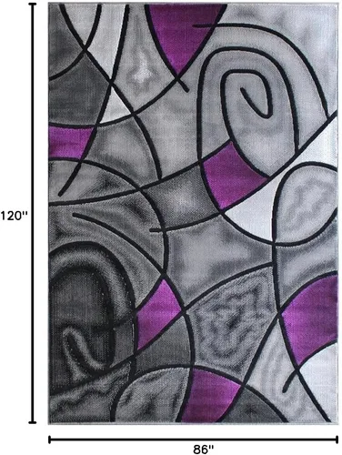 Vista 2 de Masada Rugs - Alfombra moderna contemporánea, color gris y negro