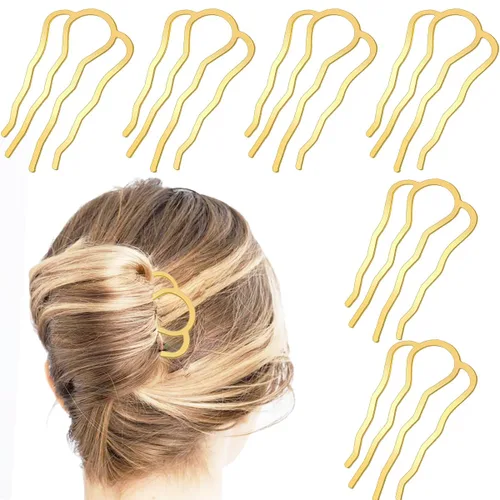 Vista 11 de 6 peines laterales de metal para el cabello, pinzas para el cabello, pinzas para el cabello, para moño, forma de U para peinado vintage, accesorios