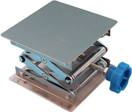 Vista 2 de Soporte de gato de laboratorio de acero inoxidable Mini gato de tijera de 4" x 4