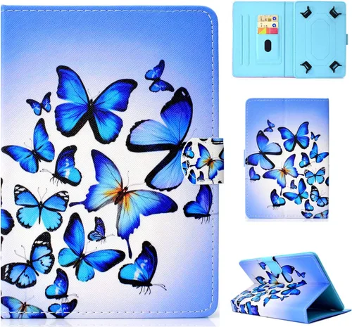 Funda universal para tablet de 7 pulgadas, piel sintética [ranuras para tarjetas], cubierta magnética, para Samsung Galaxy Tab E/Tab A 7.0, Fire 7