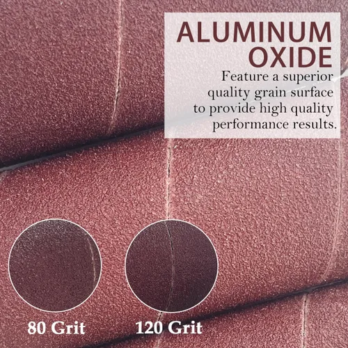 Vista 3 de Kit de tambor de lijado de prensa de taladro de 20 piezas, grano 80/120 mangas de banda de lijado de goma para carpintería