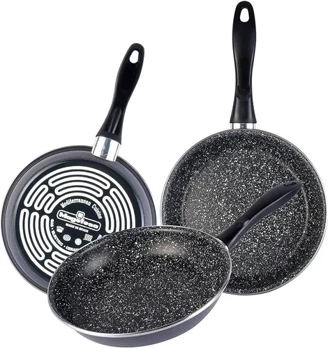 Vista 7 de San Ignacio MAGEFESA K2 Gransasso - Juego de 8 utensilios de cocina de acero inoxidable con sartén (18/20/9.4 in)