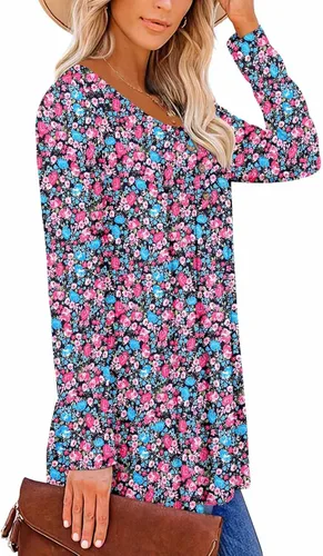 Vista 3 de ROSELINLIN - Camisas de manga corta para mujer, ajuste holgado, tops de verano para leggings