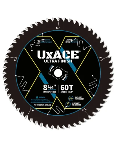 Vista 12 de Hoja de sierra circular de 5-1/2 pulgadas y 40 dientes con eje de 10 mm, corte de madera de ultra acabado, punta de carburo, corte fino, para madera