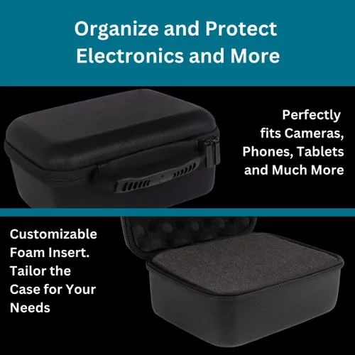 Vista 5 de Funda protectora rígida con espuma personalizable, funda rígida ligera para electrónica, cosméticos, maquillaje y más, protección EVA